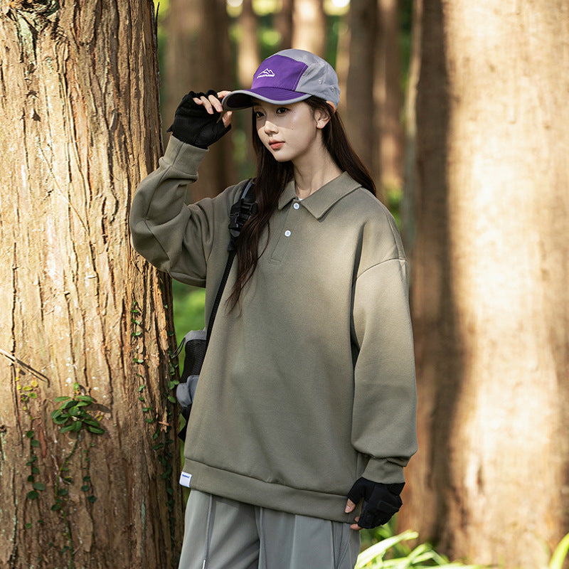 M&T Wear - Unisex Oversized Pique Cotton Long Sleeve Polo