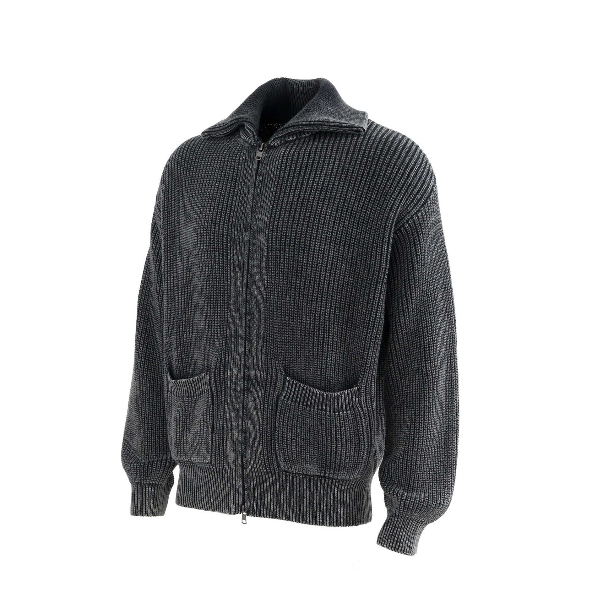 M&T Wear - Men's Vintage Washed Jacquard Streetwear Cardigan