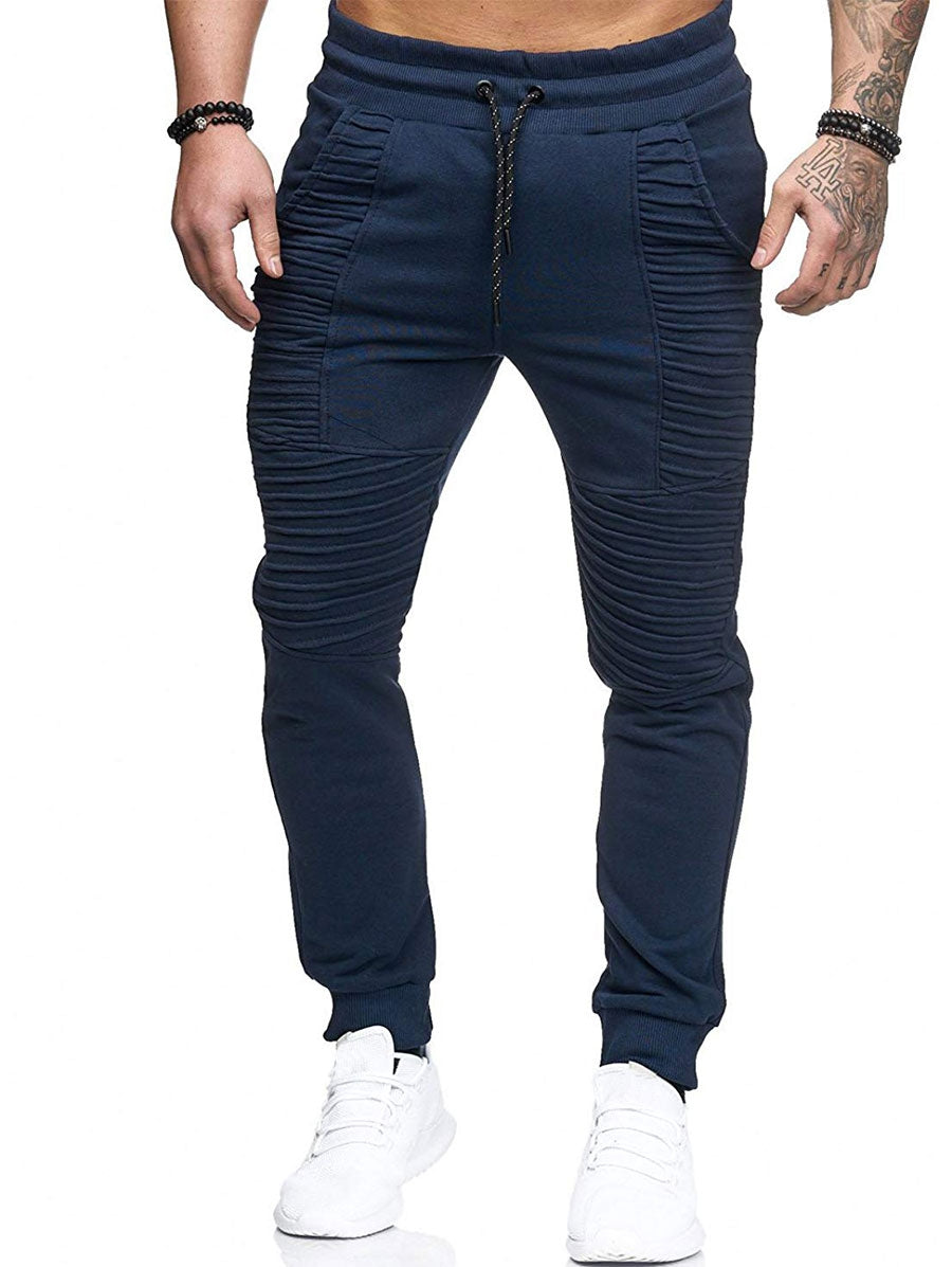 M&T Wear - Men's "Biker Style" Pleated Fleece Skinny Joggers