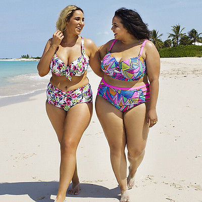 M&T Wear - Women's Plus Size High-Waist Push-Up Bikini Set