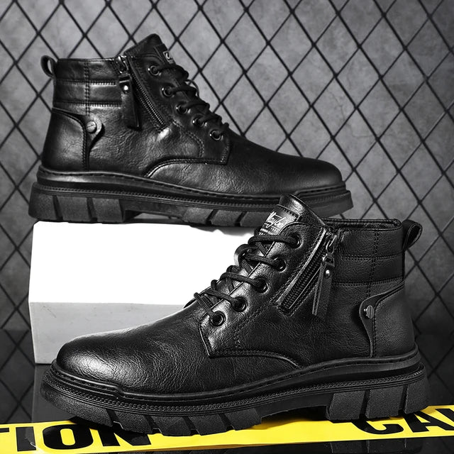 M&T Wear - Men's Retro "Thick Sole" High-Top Work Boots