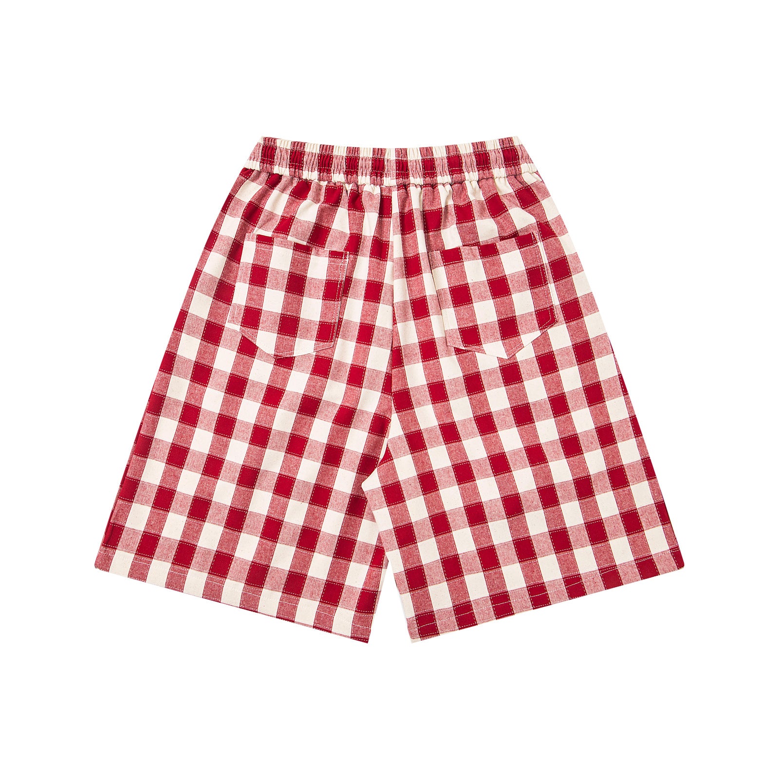 M&T Wear - Unisex Retro Cartoon Embroidered Plaid Loose Shorts