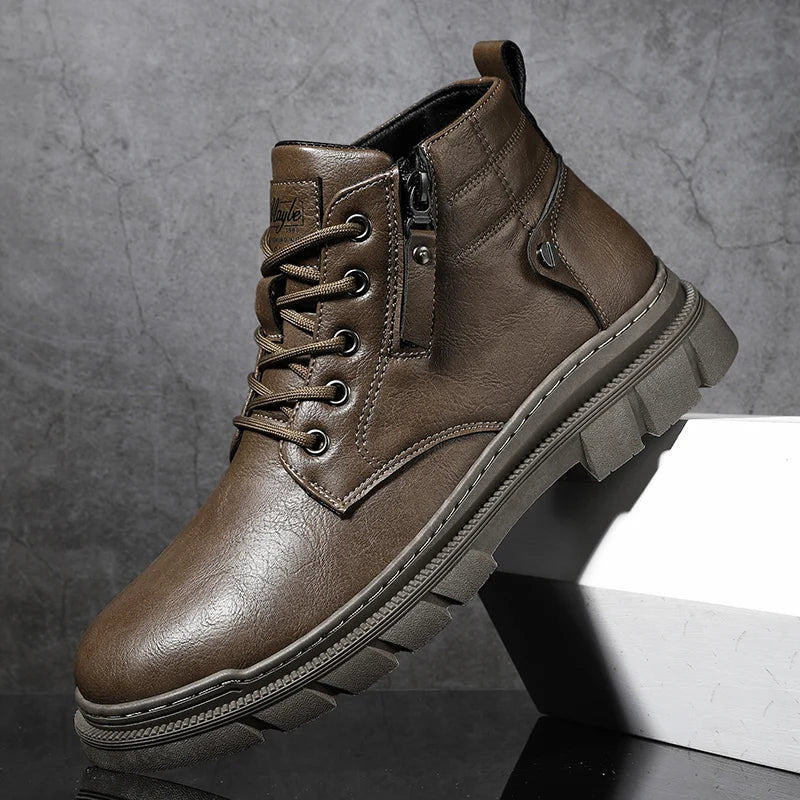 M&T Wear - Men's Retro "Thick Sole" High-Top Work Boots