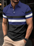 M&T Wear - Men's "Light Mature" Striped Cotton Blend Polo