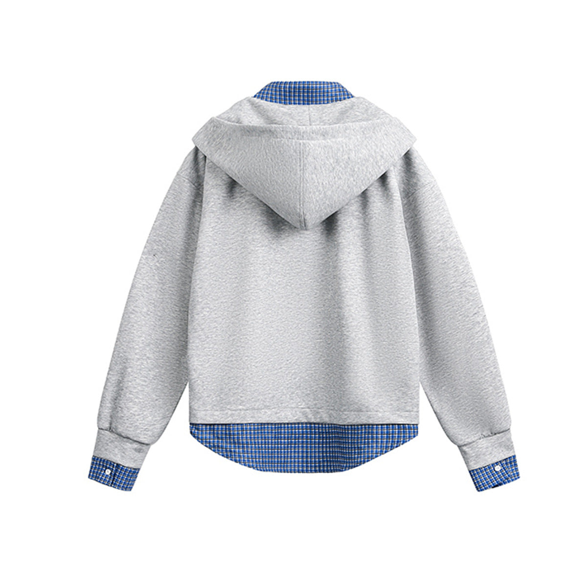 M&T Wear - Men's American Retro "2-in-1" Plaid Hooded Sweatshirt
