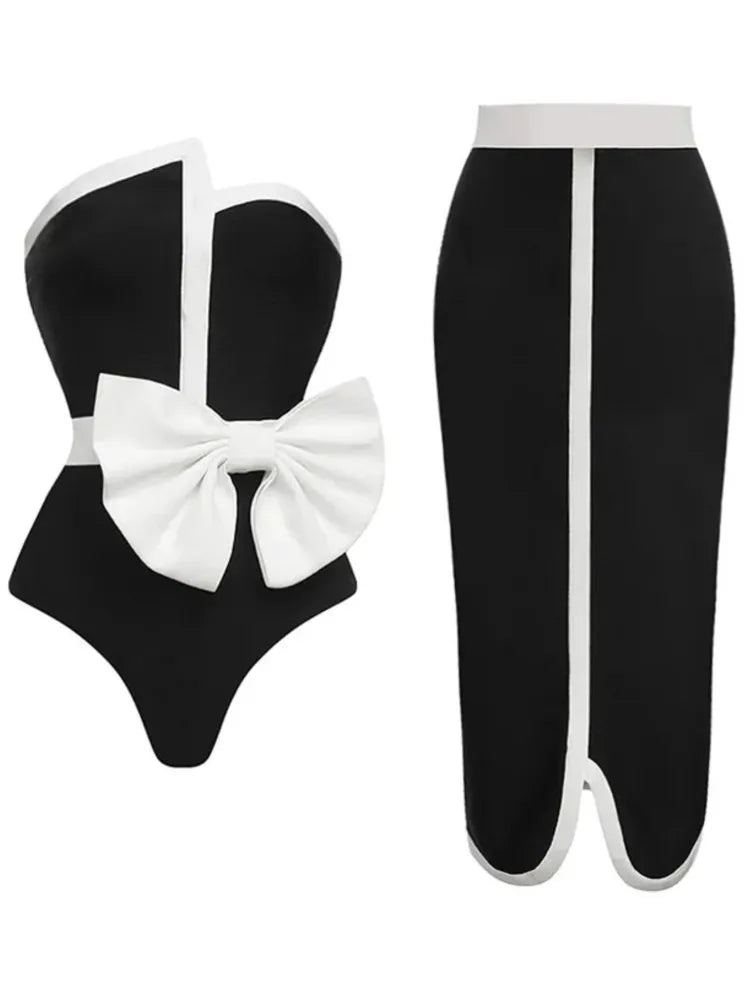 M&T Wear - Women's Luxury Vintage Backless One-Piece Swim Dress