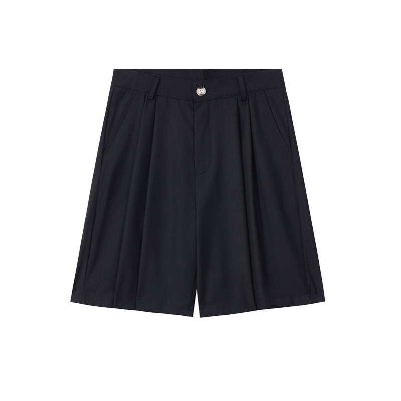 M&T Wear - Unisex Japanese Style Pleated Straight Leg Bermuda Shorts