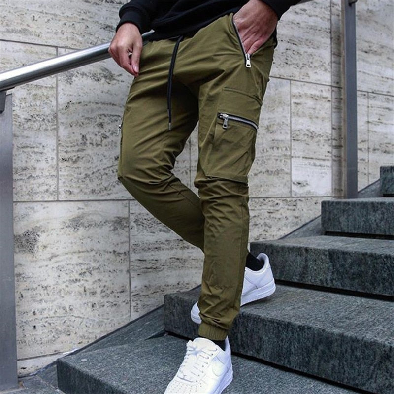 M&T Wear - Men's Slim-Fit Multi-Pocket Utility Joggers