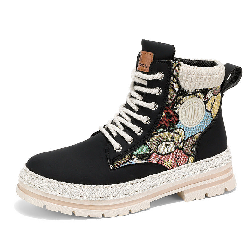 M&T Wear - Men's Winter Plush "Moto-Style" High-Top Martin Boots