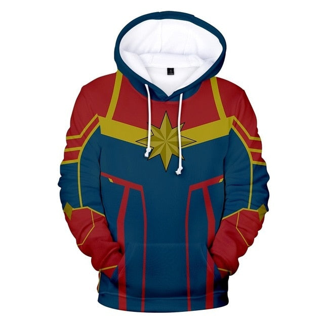 M&T Wear - Captain Marvel "Carol Danvers" 3D Costume Hoodie