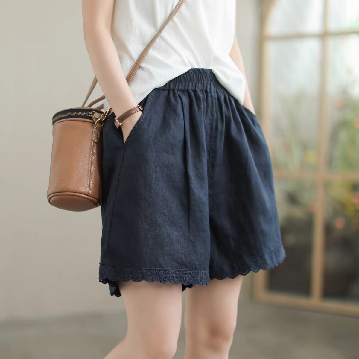 M&T Wear - Women's Breathable Linen Casual Summer Shorts