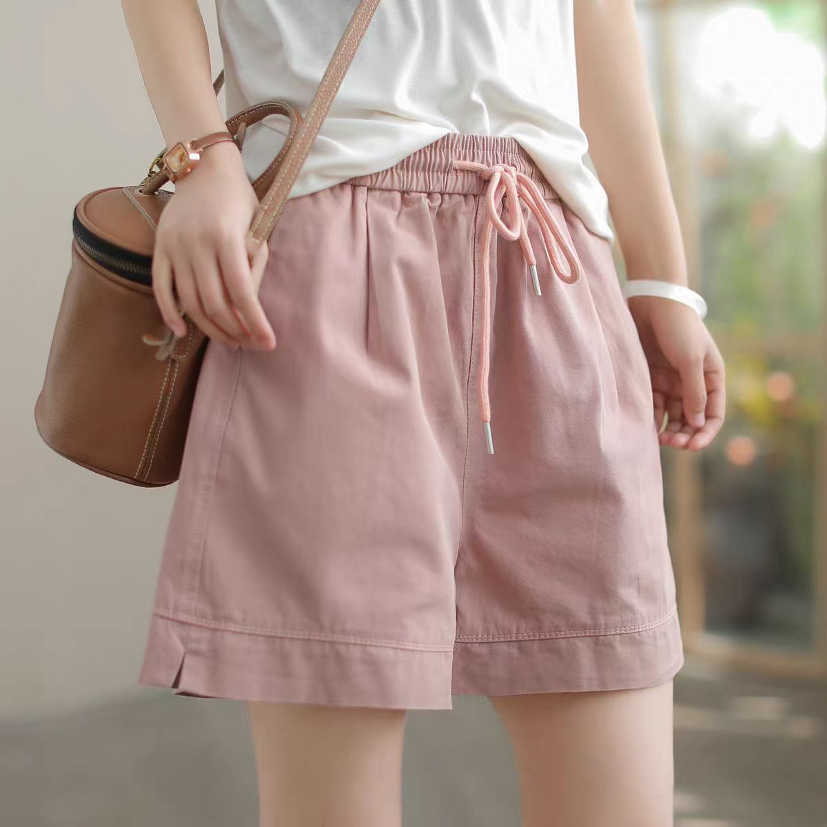 M&T Wear - Women's "Literary Style" Cotton Wide-Leg Summer Shorts