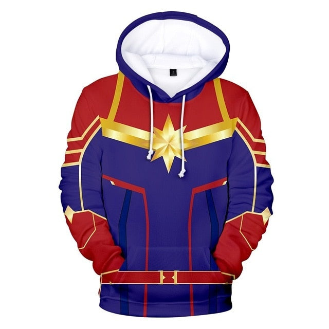 M&T Wear - Captain Marvel "Carol Danvers" 3D Costume Hoodie