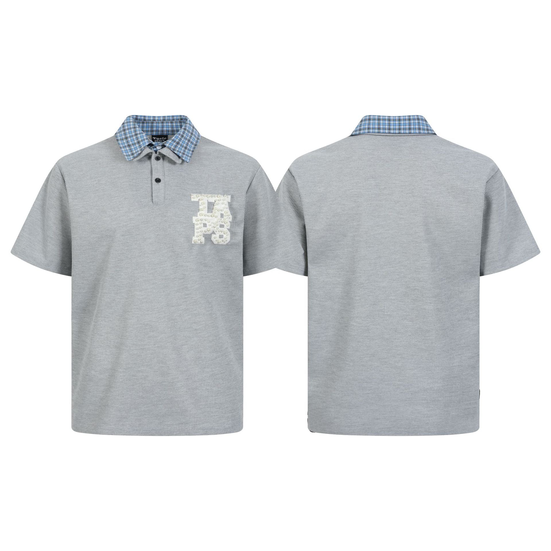 M&T Wear - Men's Japanese Retro "False Two-Piece" Layered Plaid Polo