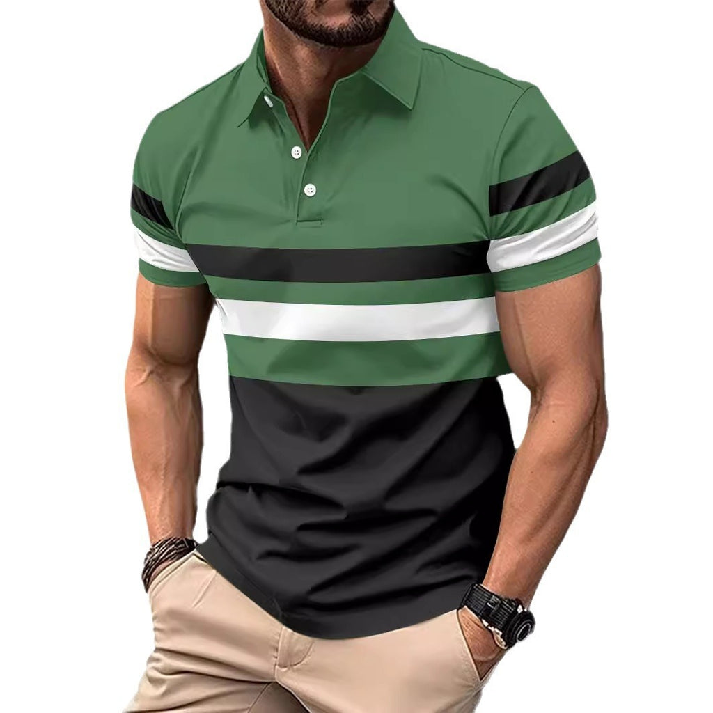 M&T Wear - Men's "Light Mature" Striped Cotton Blend Polo