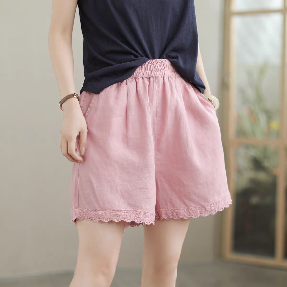 M&T Wear - Women's Breathable Linen Casual Summer Shorts