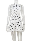 Dot Halter Backless A-Line Mini Dress