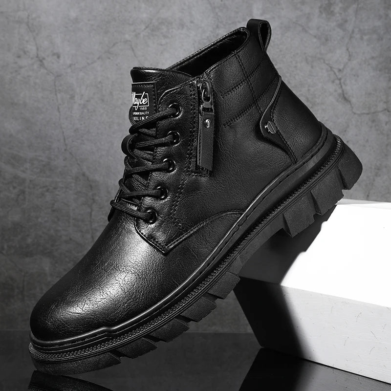 M&T Wear - Men's Retro "Thick Sole" High-Top Work Boots