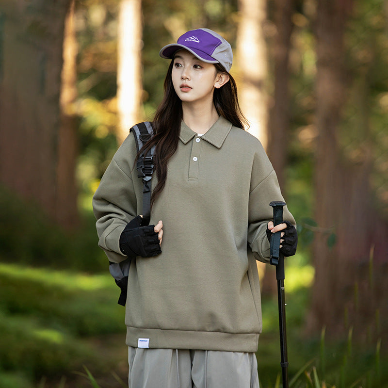 M&T Wear - Unisex Oversized Pique Cotton Long Sleeve Polo