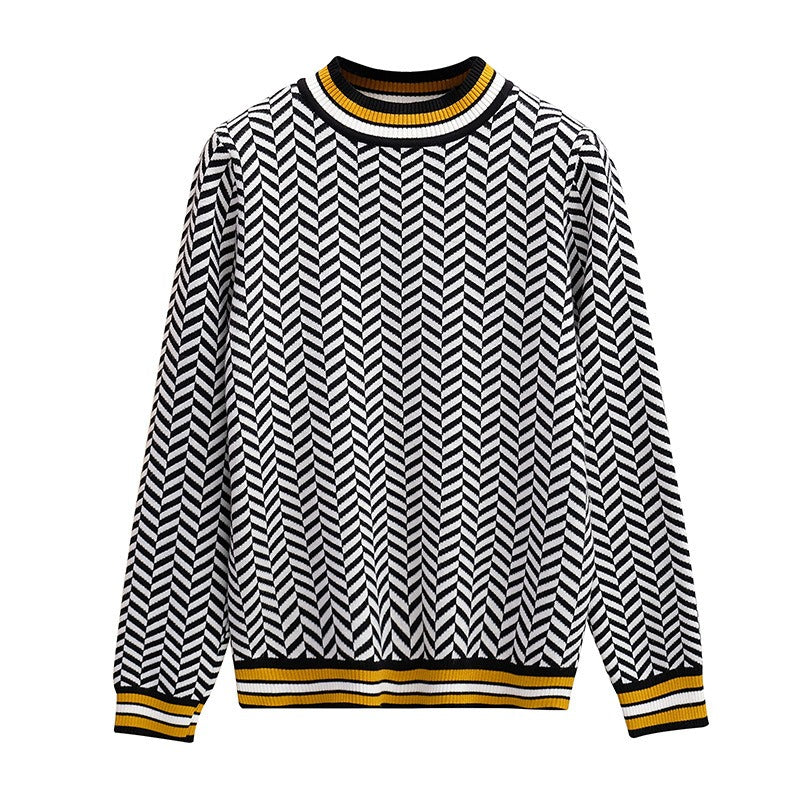 M&T Wear - Women's Warm Striped Knitted Christmas Pullover