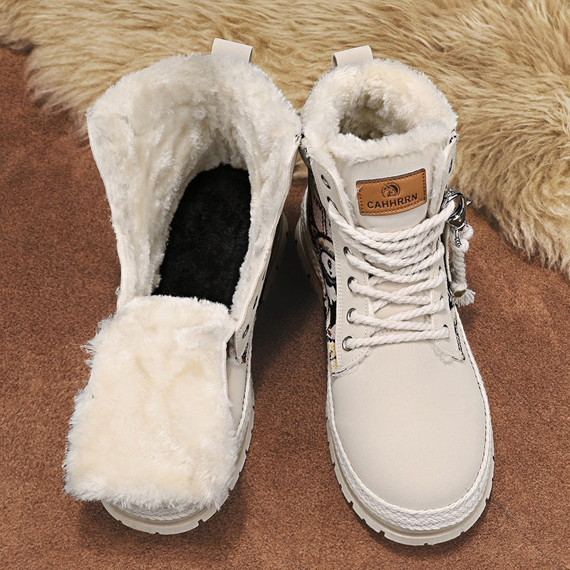 M&T Wear - Men's Winter Plush "Moto-Style" High-Top Martin Boots