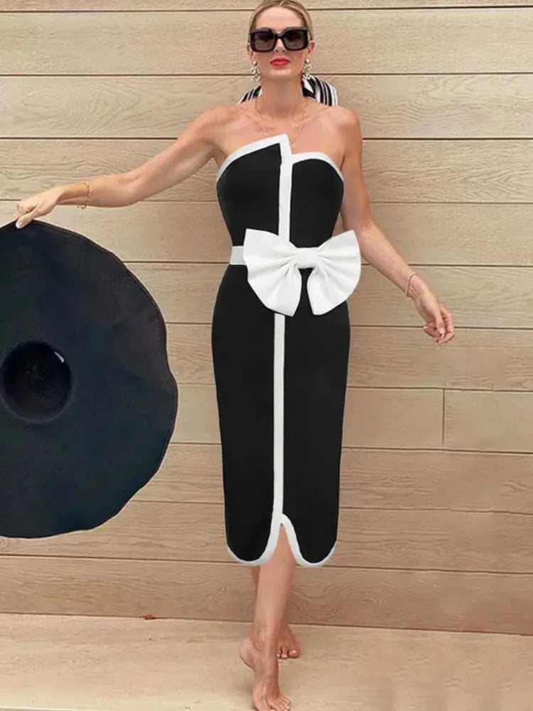 M&T Wear - Women's Luxury Vintage Backless One-Piece Swim Dress