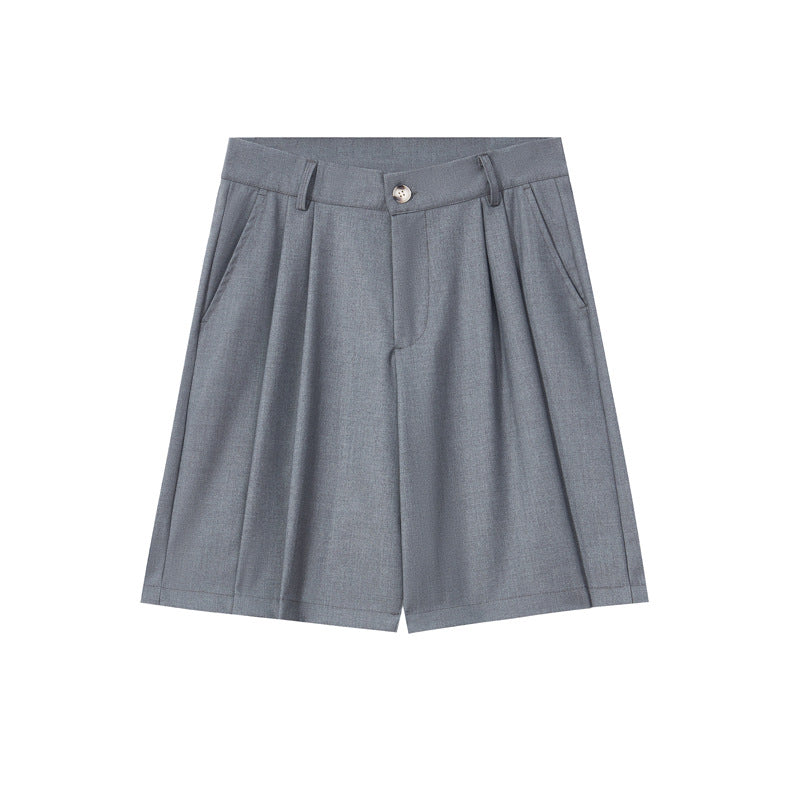 M&T Wear - Unisex Japanese Style Pleated Straight Leg Bermuda Shorts