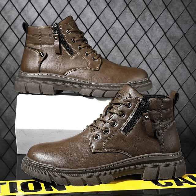 M&T Wear - Men's Retro "Thick Sole" High-Top Work Boots