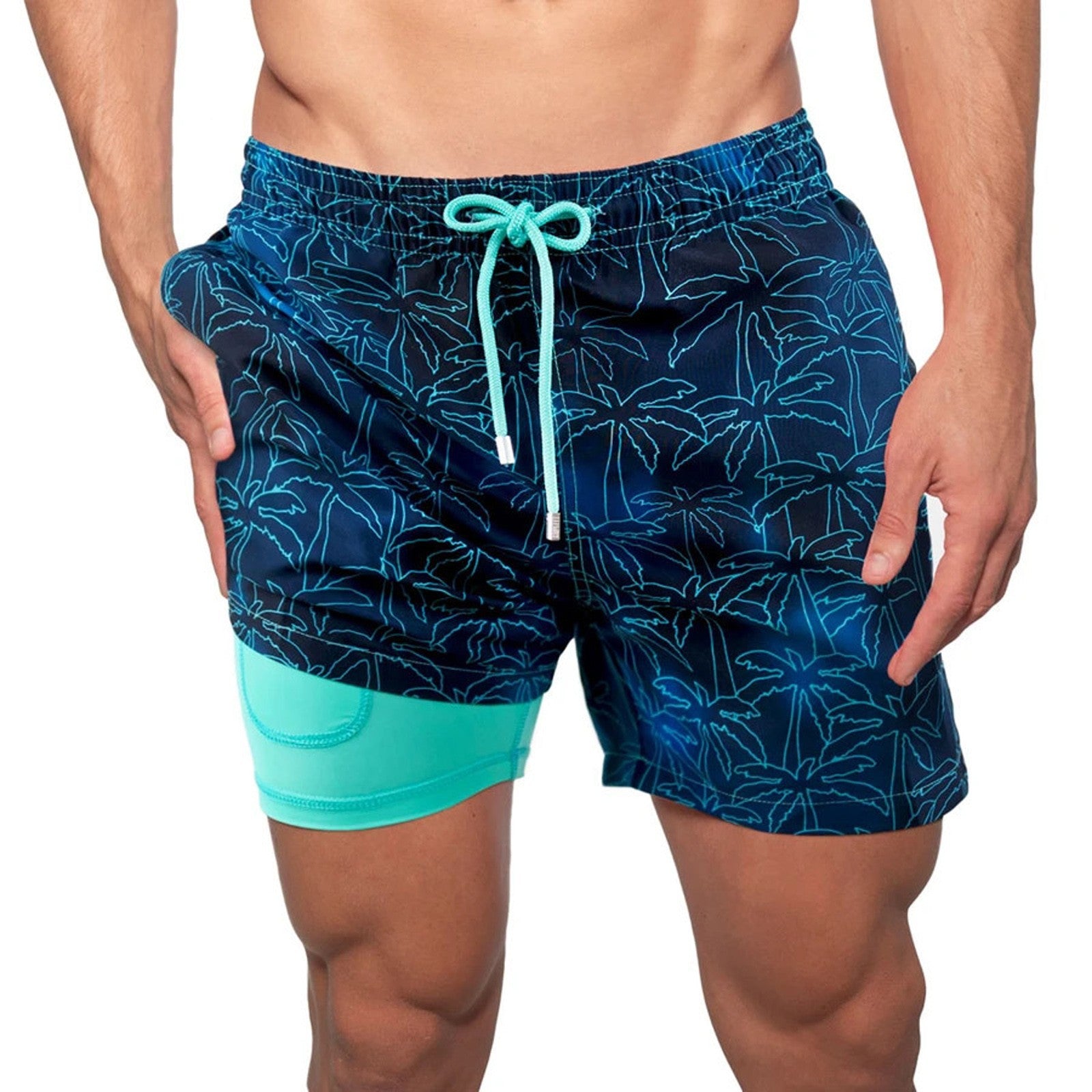 M&T Wear - Men's "British Style" Printed Hybrid Beach Sweat Shorts