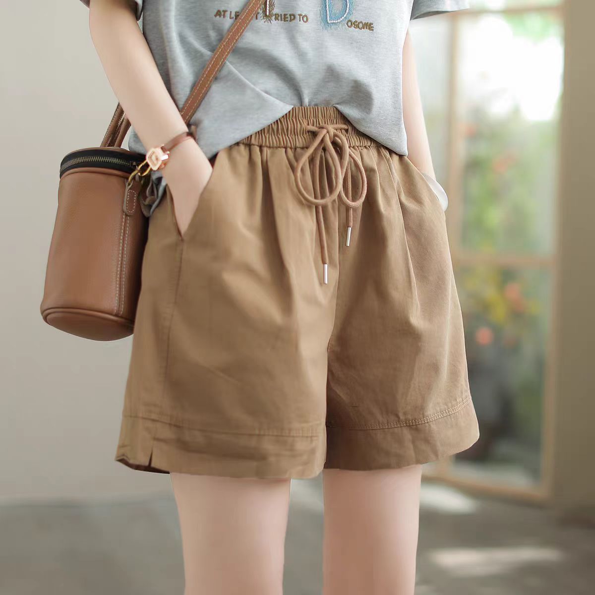 M&T Wear - Women's "Literary Style" Cotton Wide-Leg Summer Shorts