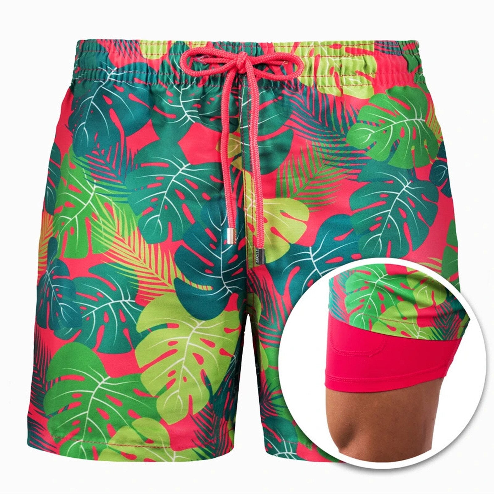 M&T Wear - Men's "2-in-1" Floral Performance Swim Shorts with Liner