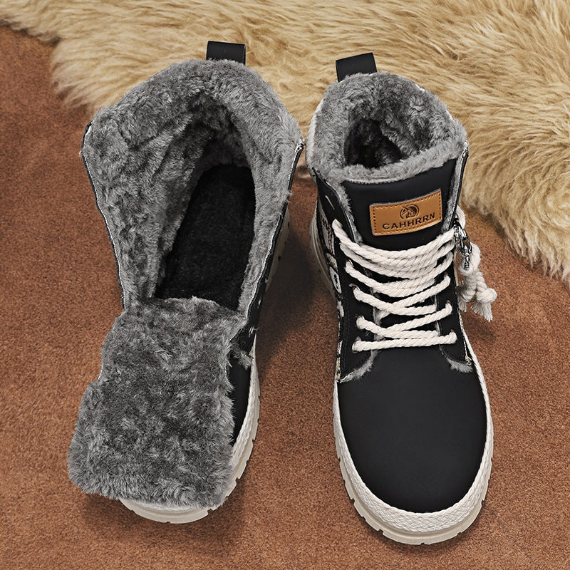 M&T Wear - Men's Winter Plush "Moto-Style" High-Top Martin Boots