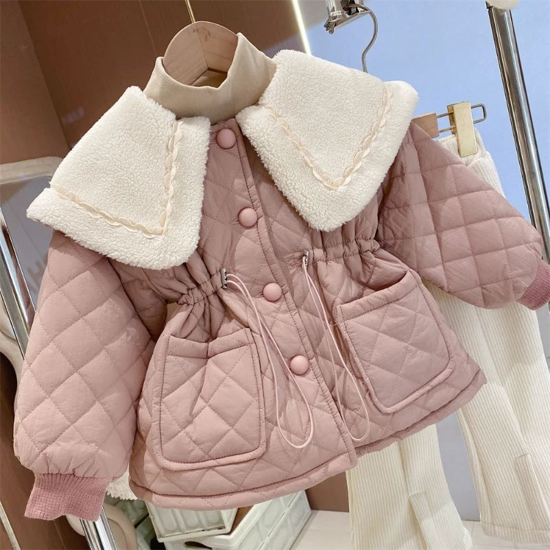 M&T Wear - Girls Jacket Leather Motorcycle Kids Coats Fleece Children Jacket Winter Autumn - M&T Wear