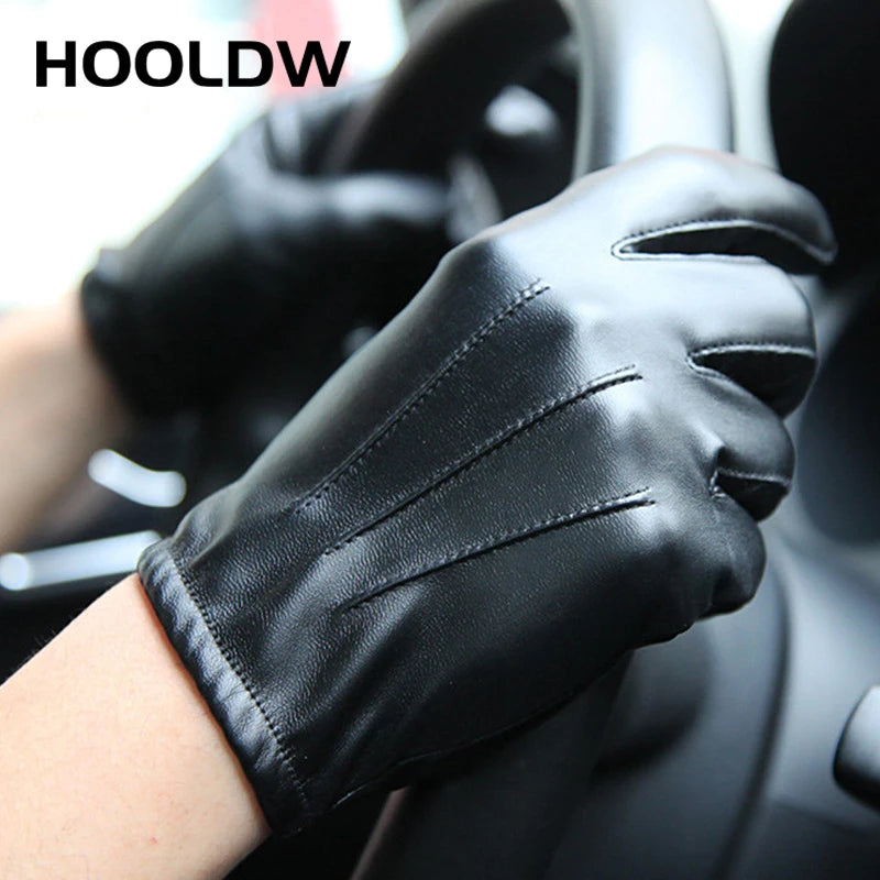 M&T Wear - Winter Gloves Men Women Luxurious PU Leather Cashmere Warm Driving Gloves Black Touch Screen Waterproof Gloves Mittens - M&T Wear