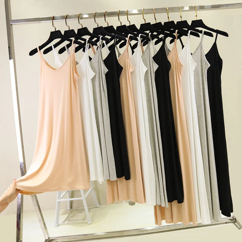 Spring Summer Elastic Modal Tank Dress