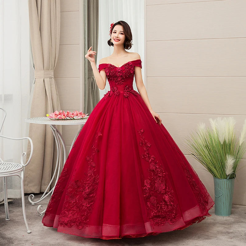 Luxury Gold Lace Quinceanera Ball Gown