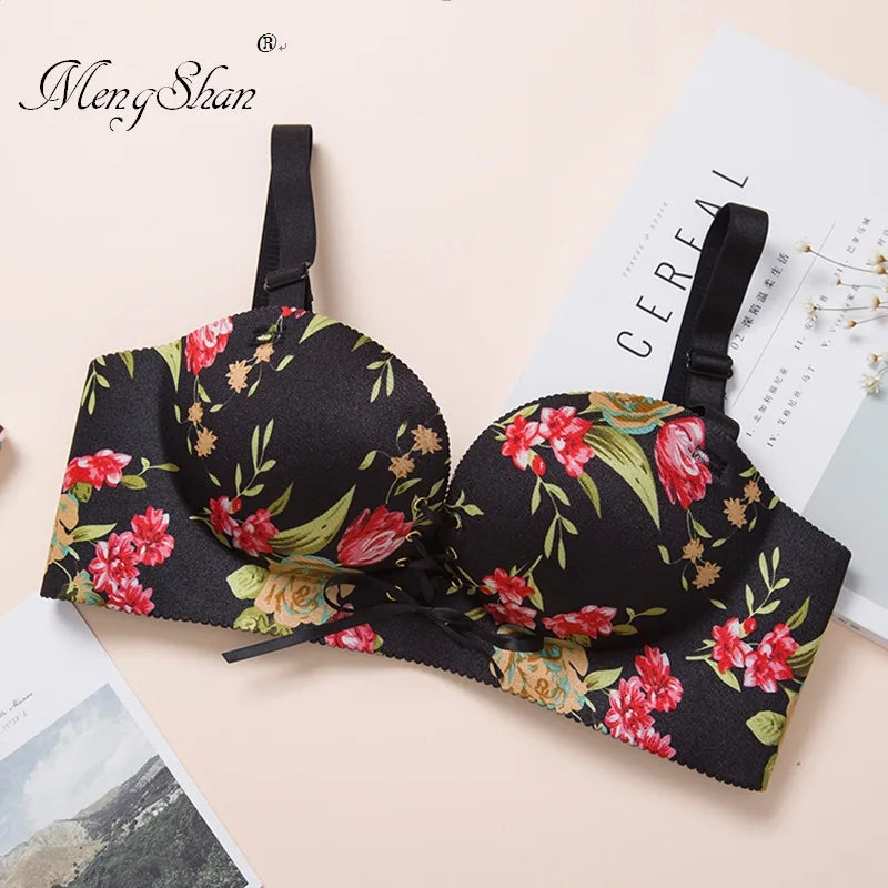 M&T Wear - Bras for women Rope straps Palm support Steel-free bra with air-permeable bra One-piece Lattice push up sexy bra 80A 80B 80C 85C - M&T Wear