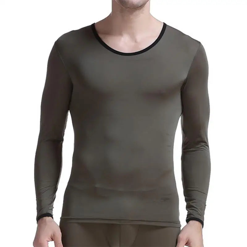 M&T Wear - Men's Ultra-Thin "Ice Silk" Sheer Long Sleeve Undershirt