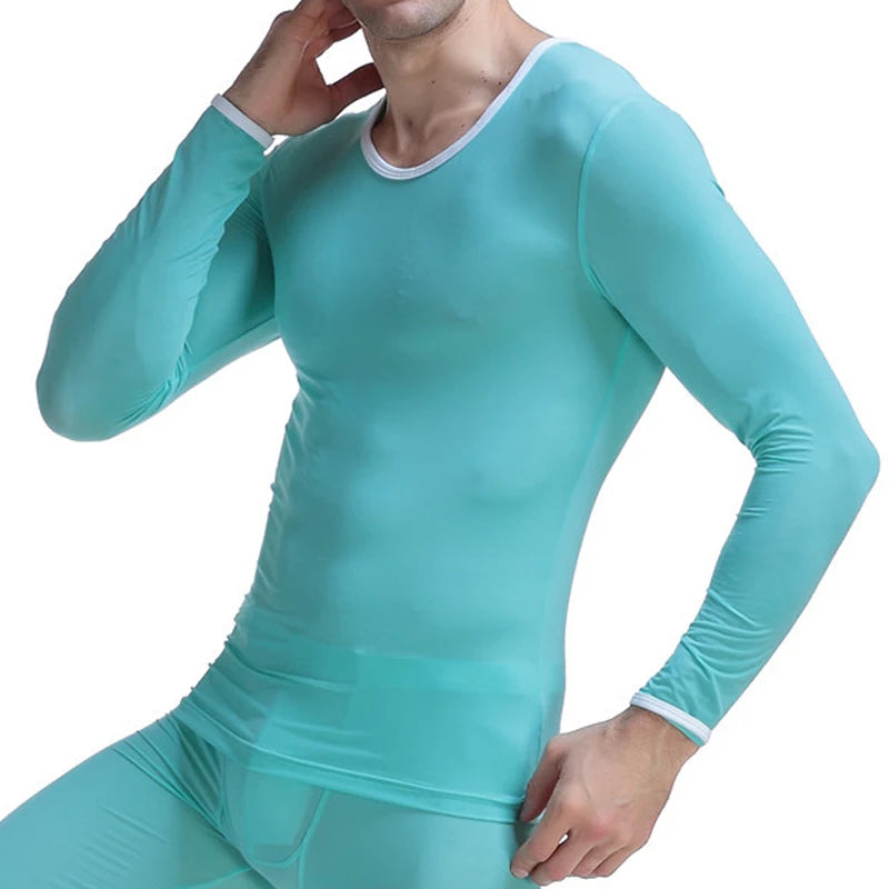 M&T Wear - Men's Ultra-Thin "Ice Silk" Sheer Long Sleeve Undershirt