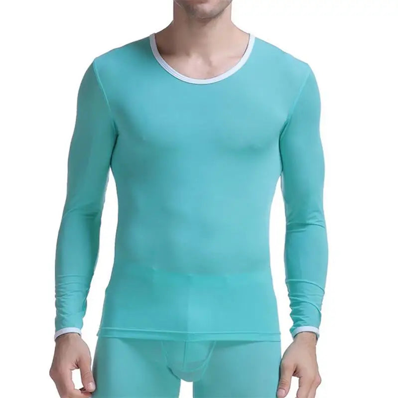 M&T Wear - Men's Ultra-Thin "Ice Silk" Sheer Long Sleeve Undershirt