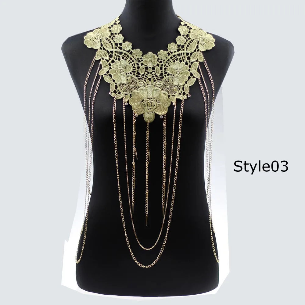 M&T Wear - Lace Flower Statement Choker Necklace for Women