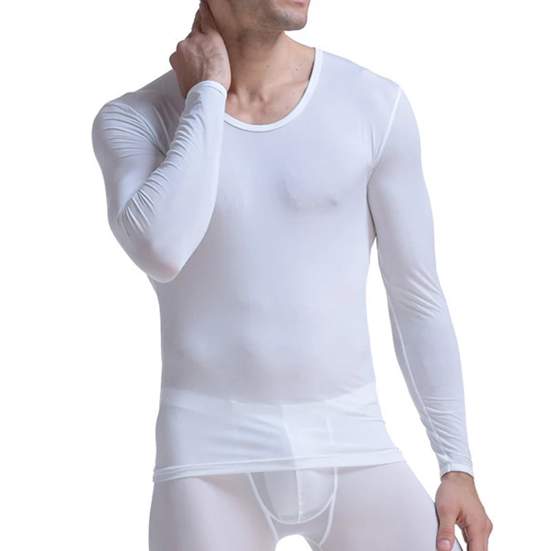 M&T Wear - Men's Ultra-Thin "Ice Silk" Sheer Long Sleeve Undershirt