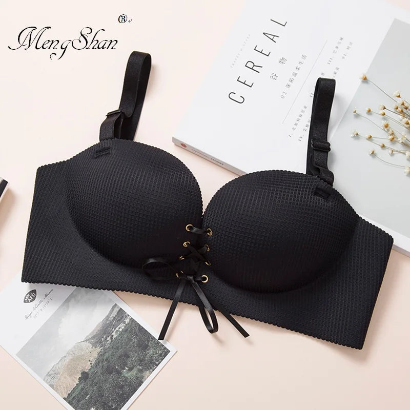 M&T Wear - Bras for women Rope straps Palm support Steel-free bra with air-permeable bra One-piece Lattice push up sexy bra 80A 80B 80C 85C - M&T Wear