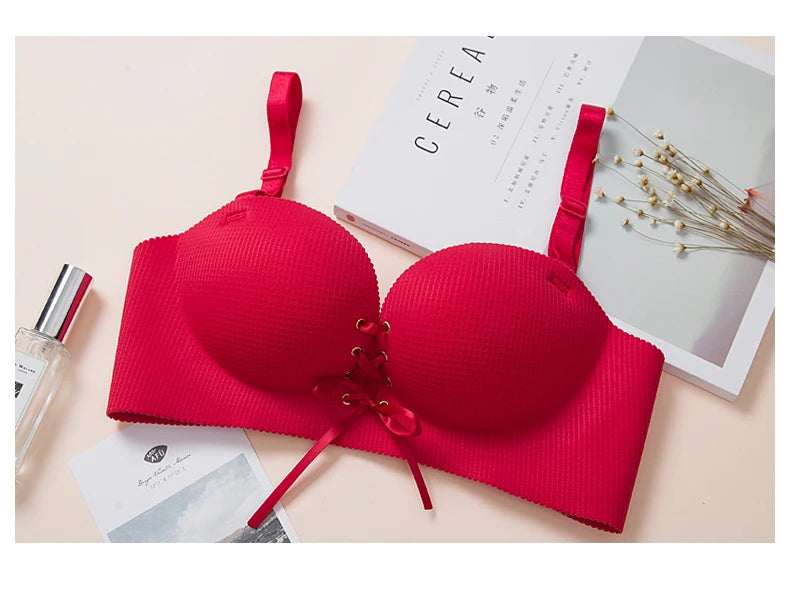 M&T Wear - Bras for women Rope straps Palm support Steel-free bra with air-permeable bra One-piece Lattice push up sexy bra 80A 80B 80C 85C - M&T Wear