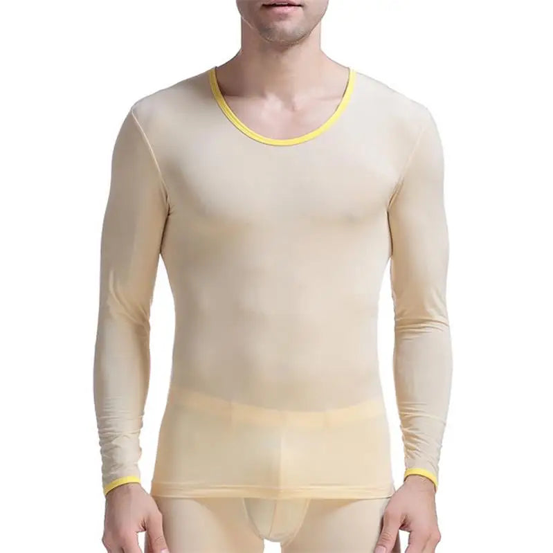 M&T Wear - Men's Ultra-Thin "Ice Silk" Sheer Long Sleeve Undershirt