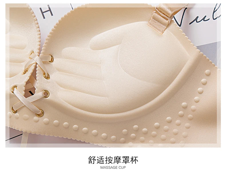 M&T Wear - Bras for women Rope straps Palm support Steel-free bra with air-permeable bra One-piece Lattice push up sexy bra 80A 80B 80C 85C - M&T Wear