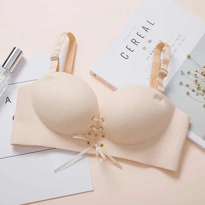 M&T Wear - Bras for women Rope straps Palm support Steel-free bra with air-permeable bra One-piece Lattice push up sexy bra 80A 80B 80C 85C - M&T Wear