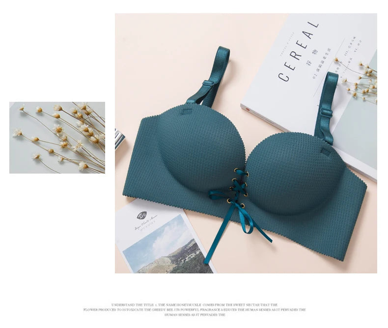 M&T Wear - Bras for women Rope straps Palm support Steel-free bra with air-permeable bra One-piece Lattice push up sexy bra 80A 80B 80C 85C - M&T Wear