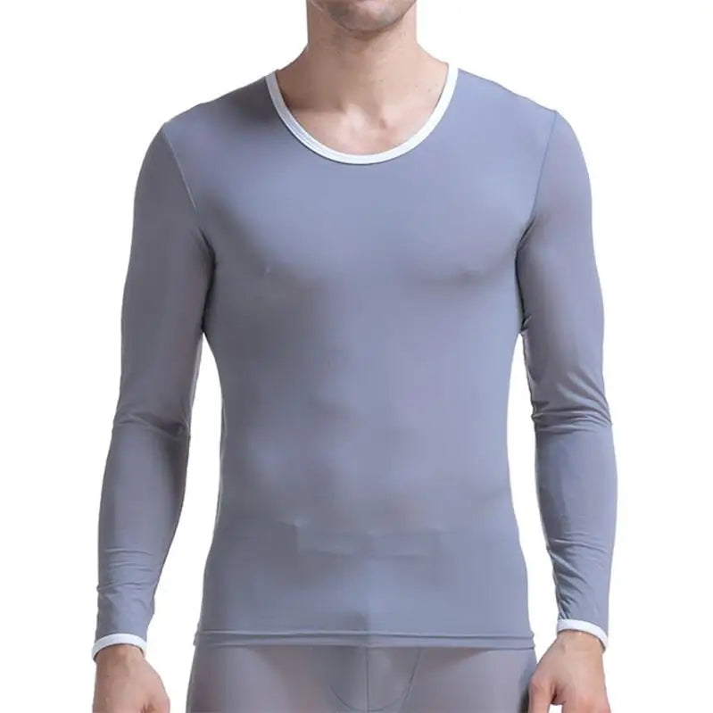 M&T Wear - Men's Ultra-Thin "Ice Silk" Sheer Long Sleeve Undershirt