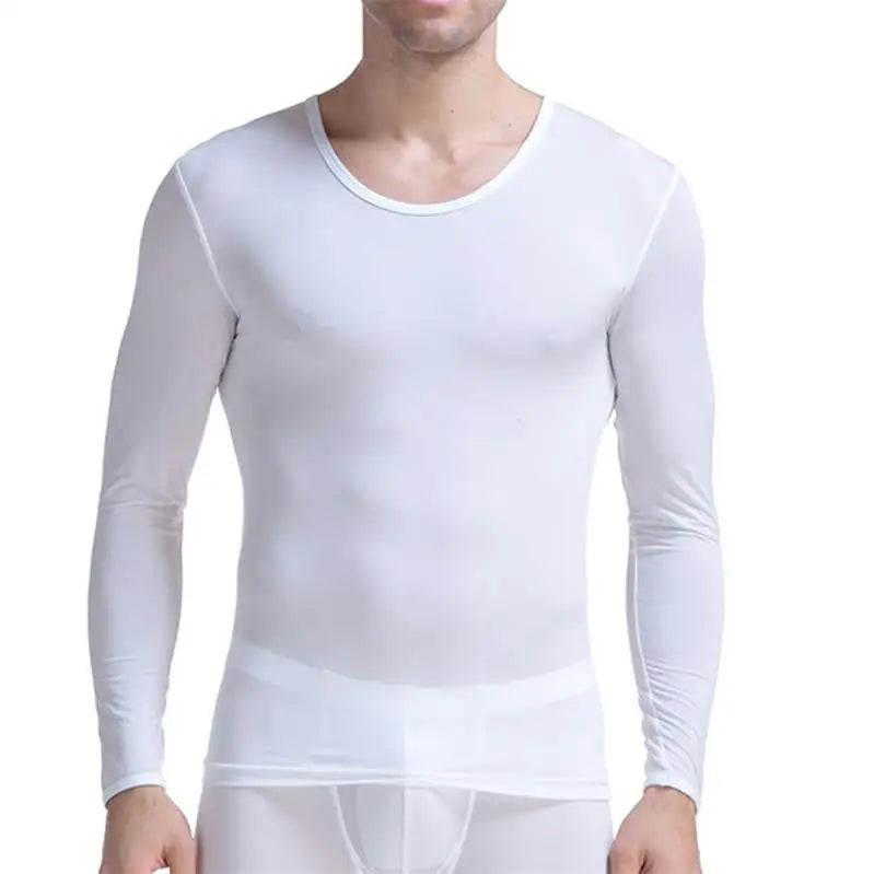 M&T Wear - Men's Ultra-Thin "Ice Silk" Sheer Long Sleeve Undershirt